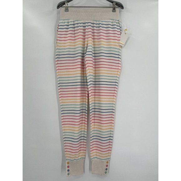 PJ Salvage Burnout Rainbow Stripe Lounge Jogger Pajama Pants sz S RCBUP NWT - Picture 1 of 9